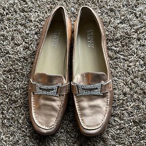 FRANCO SARTO WOMENS FLAT LEATHER SHOES SIZE 10 COLOR ROSE GOLD